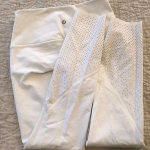 White Lululemon 7/8 leggings